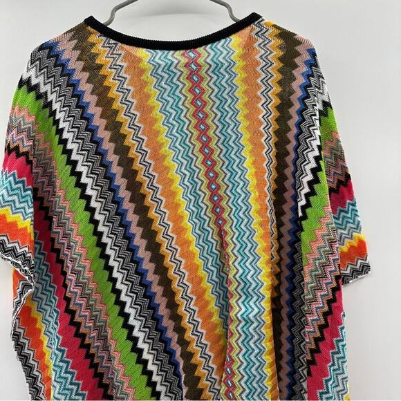 Missoni Multicolor Rainbow Chevron Fringe Pullover Poncho One Size NEW - Picture 4 of 10
